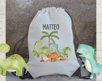 Sports bag gym bag with name personalized Dino Dinosaur