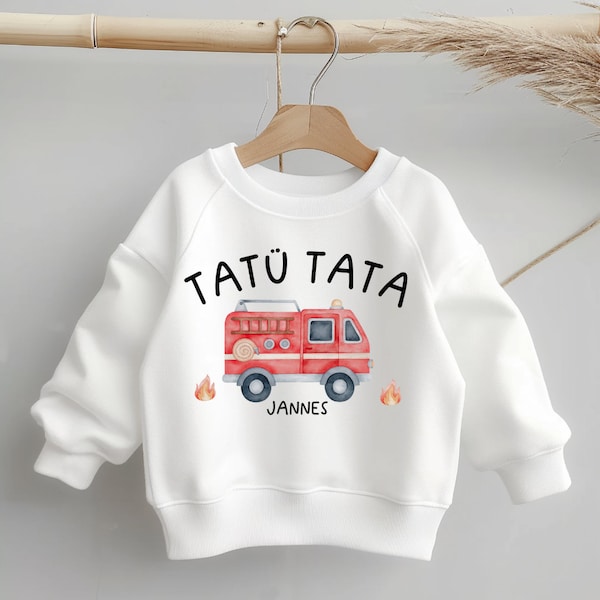 Pullover sweatshirt sweater personalized children's sweater baby sweater fire department fire engine personalized