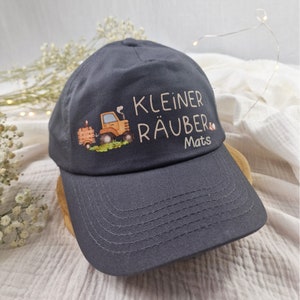 Cap Children Personalized with Name Sun Protection Little Robber Tractor