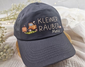 Gorra infantil personalizada con nombre protección solar pequeño ladrón tractor