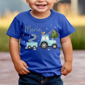 Birthday shirt tractor turquoise – T-shirt personalized with name & age – farm theme – children&#39;s birthday boys and girls