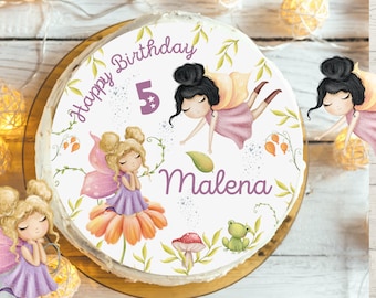 Cake Topper Fondant Birthday Child Sugar Image Girl Boy Fairy Elf