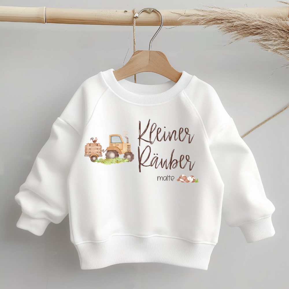 Sweater Sweatshirt Sweater Personalized Children'S Sweater Baby Sweater Little Robber Personalized Personalized Children'S Sweater Tractor Moderndaydecors