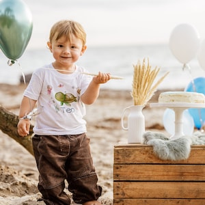 T-Shirt Birthday Shirt Personalized Birthday Child Boy Girl Turtle Puffer Fish Underwater Sea
