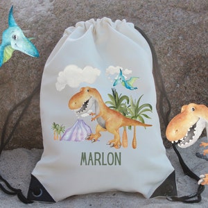 Sac de sport sac de sport avec nom personnalisé Dino Dinosaure T-Rex Tyrannosaurus