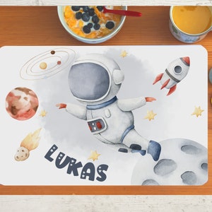 Placemat Placemat with Name Children Boy Girl Textile Astronaut Planets Space Rocket