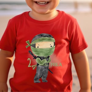 T-Shirt Ninja Birthday Boy – personalized with name & number – Birthday shirt 1-6 years