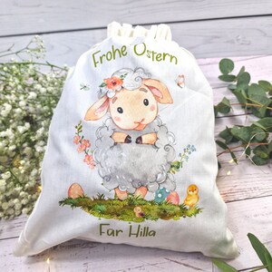 Cadeauzakje Cadeauzakje Pasen gepersonaliseerd met naam Paasmand konijntje Paaslammetje lamsschaap