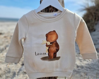 Pullover sweatshirt sweater personalized children's sweater baby sweater bear teddy personalized