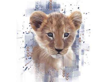 Cassoliv coupon lion fabric in cotton poplin Oeko-tex 129g/m2