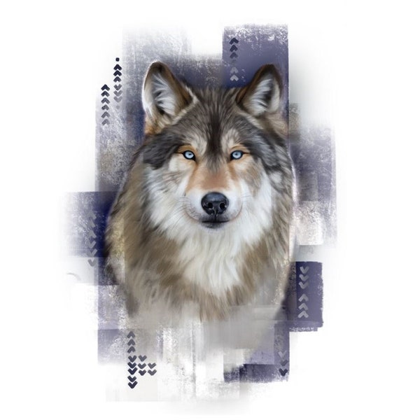 Cassoliv Wolf fabric coupon in Oeko-tex cotton poplin 129g/m2