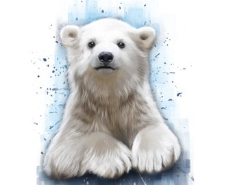 Cassoliv Polar Bear-tygkupong i kort luggsammet 410 g/m2