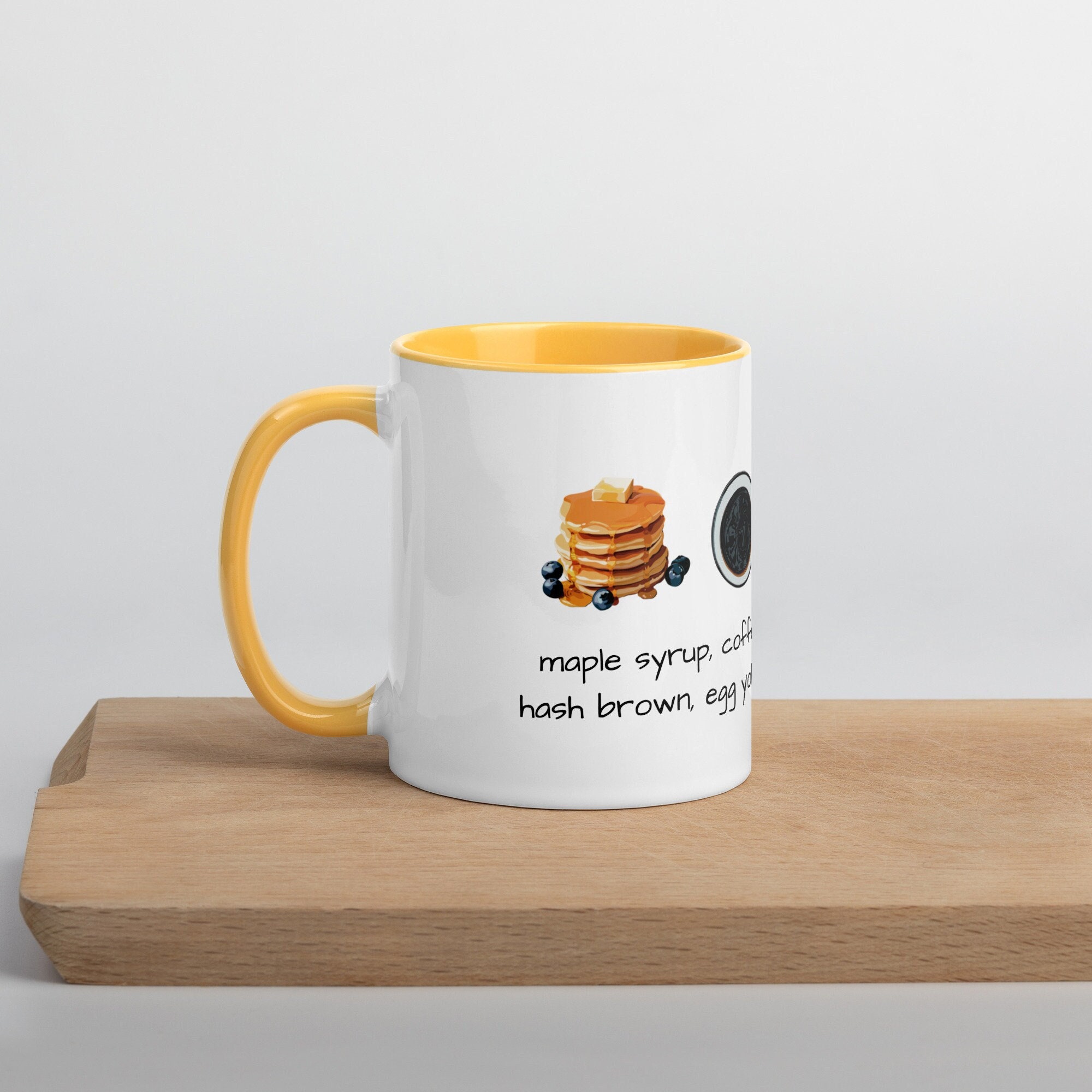 Maple Syrup Coffee Pancakes Hash Brown Egg Yolk I Will Etsy