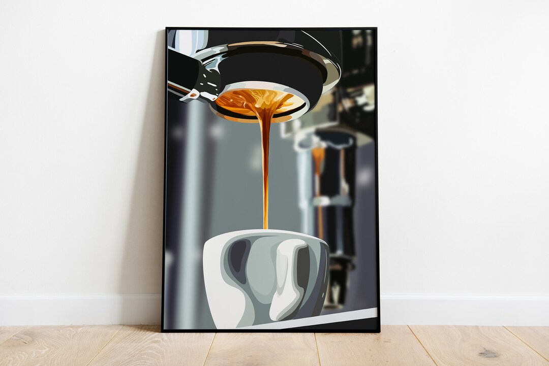 Coffeehouse Espresso Machine Poster Barista Gift Idea Coffee Corner