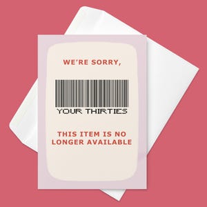 Niet langer beschikbaar Jaren 30 Esthetische grappige verjaardagskaart | Niet langer beschikbaar | Dirty Thirty | Einde van een tijdperk | Verjaardagskaart Veertig