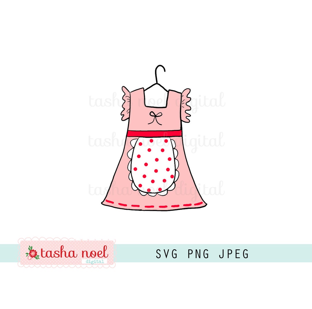 Pink Apron Dress SVG, Print and Cut Apron Printable Sticker, Tasha Noel ...