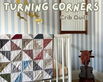 Turning Corners Quilt Pattern PDF | Beginner Pinwheel Baby Quilt