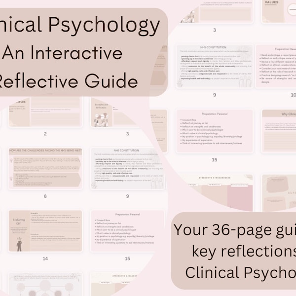 Dclin Reflective Prep Templates for Clinical Psychology *New for 2023/4* Doctorate  Dclinpsy