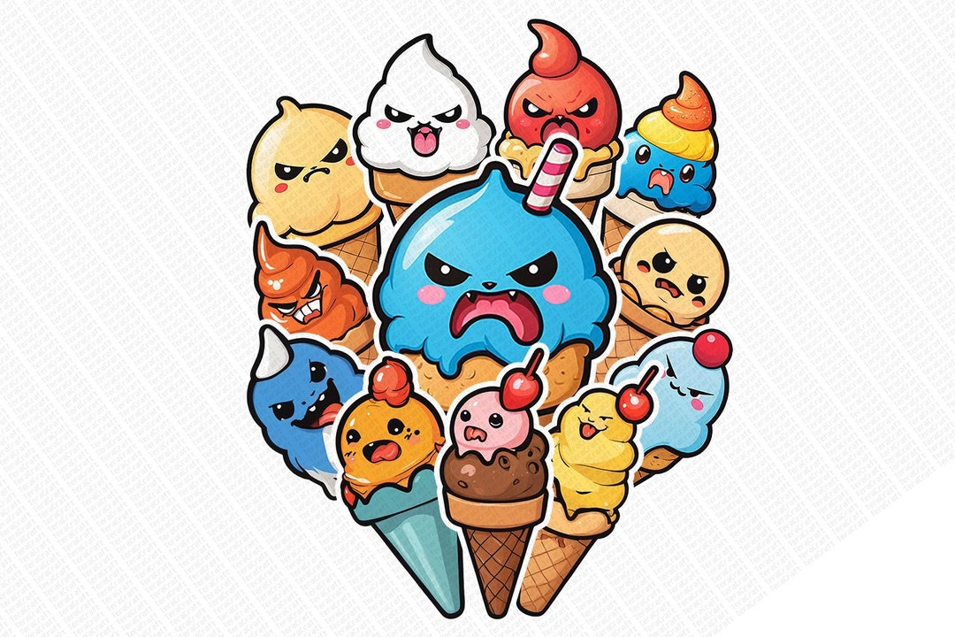 Angry Ice Cream Stickers Digital Download - Etsy