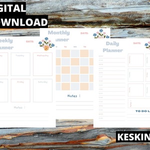 Daily, Monthly, Weekly Planner, Printable Planner, Planner set, Instant Download, Letter size