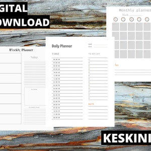 Daily , Weekly , Monthly , Printable Planner, Planner set, Instant Download, Letter size