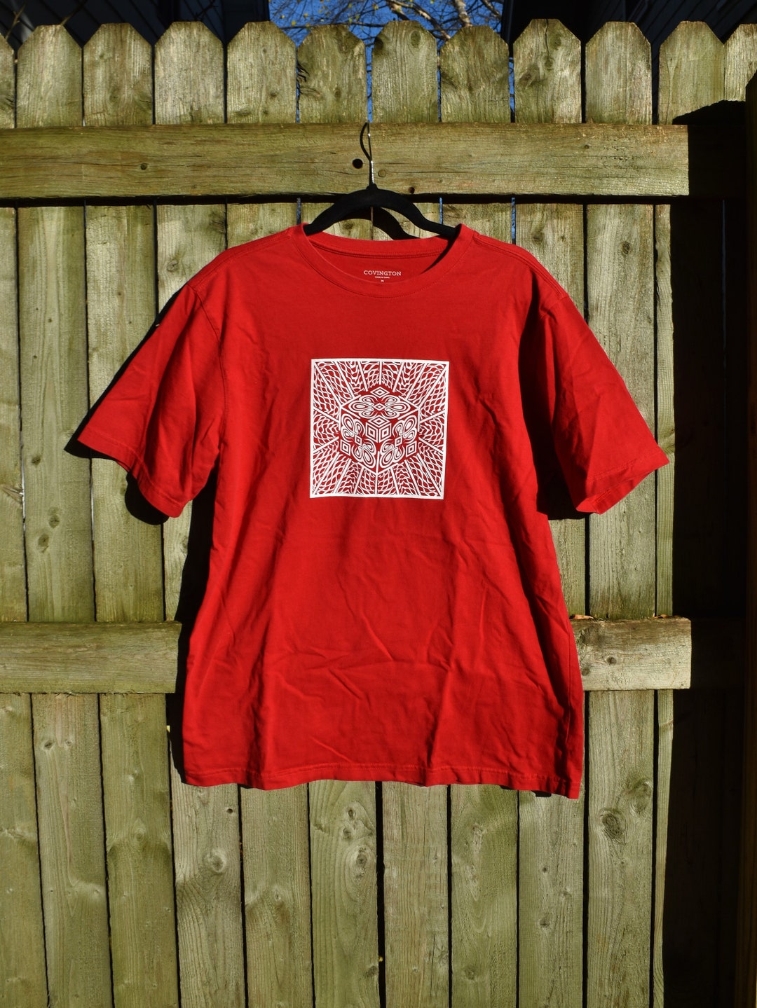 Red Coral Cube Tee - Etsy