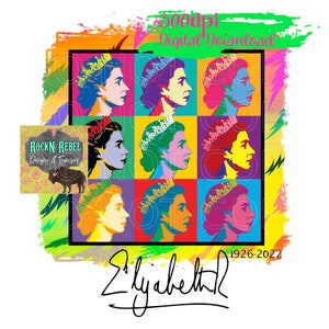 Queen E Multicolor Digital png, digital image, Sublimation PNG