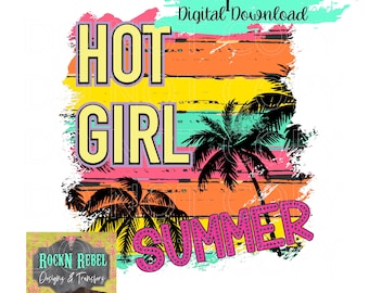Hot Girl Summer Sublimation PNG, Digital PNG