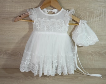 Baptism Dress, Christening Dress, Lace Girls Dress, Dress, Unique Baptism Dress, Lace Dress, Kids Baptism, Kids Christening