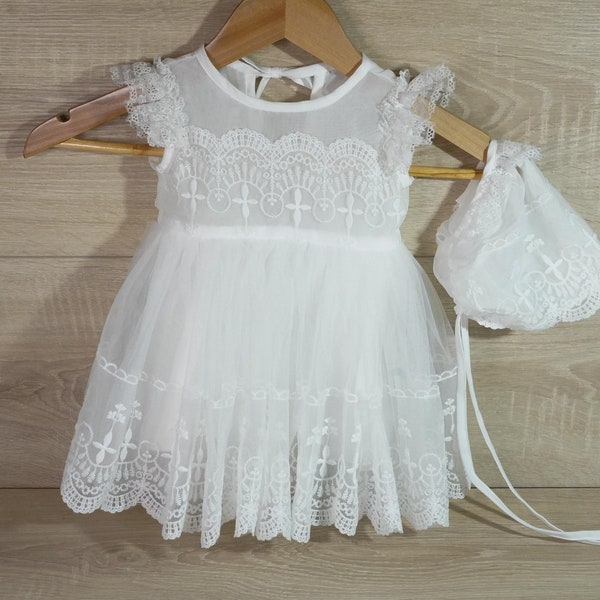 Baptism Dress, Christening Dress, Lace Girls Dress, Dress, Unique Baptism Dress, Lace Dress, Kids Baptism, Kids Christening