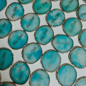 Agate Coaster, Resin Coaster, Personalised Agate, Wedding Favour, Wedding Bonbonniere, Placecards, Name Coaster, Wedding Coaster