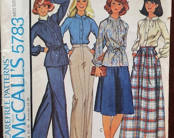 Mccalls 5783 1970s Vintage Sewing Pattern Misses Size 14  Bust 36" - uncut, complete in factory folds