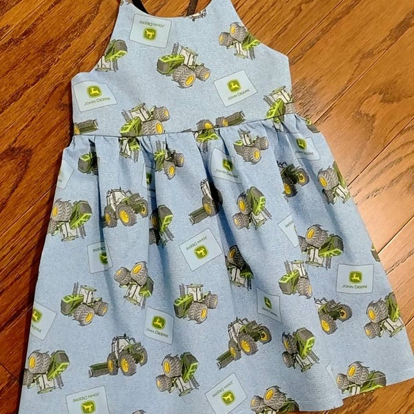 John Deere dress, Girl's John Deere, john deere, Girl's tractor dress, blue John Deere, Green tractor, Country dress, county fair