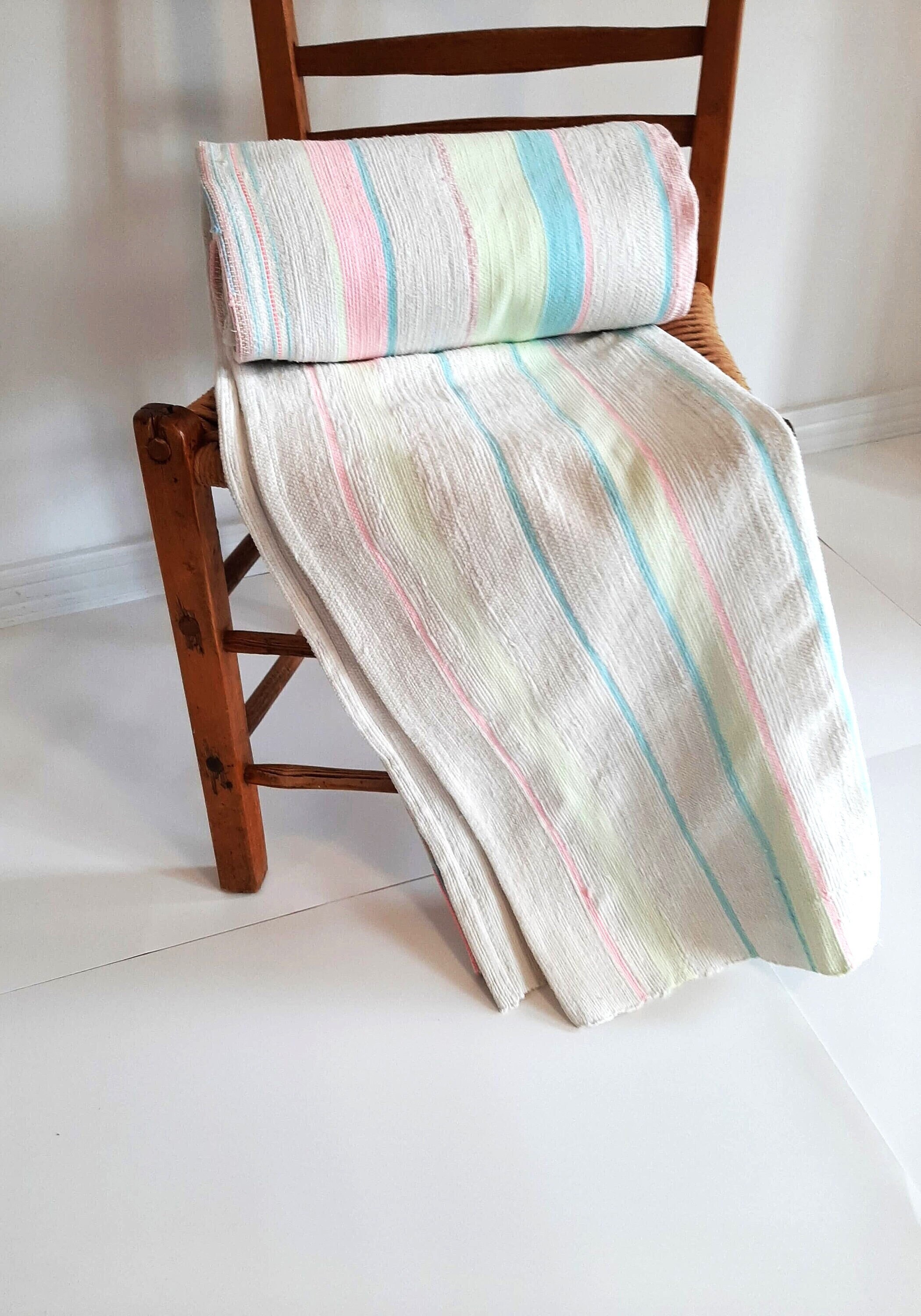 70s Vintage French Canadian Blanket Catalogne Rag Nylon Etsy Canada