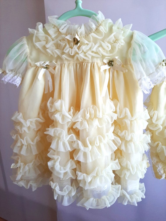 Vintage 1960s froufrou little girl dress crinolin… - image 7