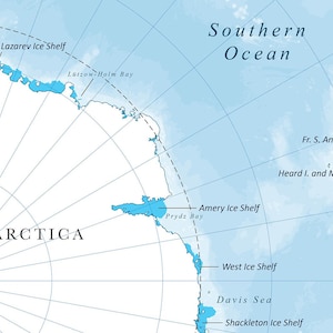 Carte numérique de l'Antarctique à télécharger | Carte haute résolution pour auto-impression image 3