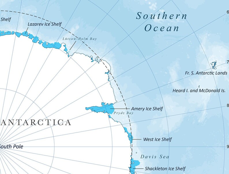 Carte numérique de l'Antarctique à télécharger | Carte haute résolution pour auto-impression image 3