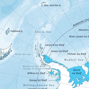 Carte numérique de l'Antarctique à télécharger | Carte haute résolution pour auto-impression image 2