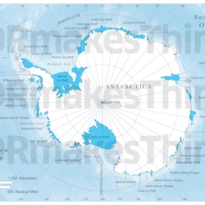 11 inch x 17 inch at 300 dpi watermarked version of Antarctica. Note: Final downloaded maps will have watermark removed.