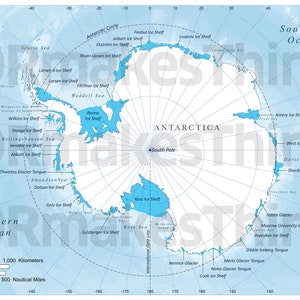 20 inch x 30 inch at 300 dpi watermarked version of Antarctica. Note: Final downloaded maps will have watermark removed.