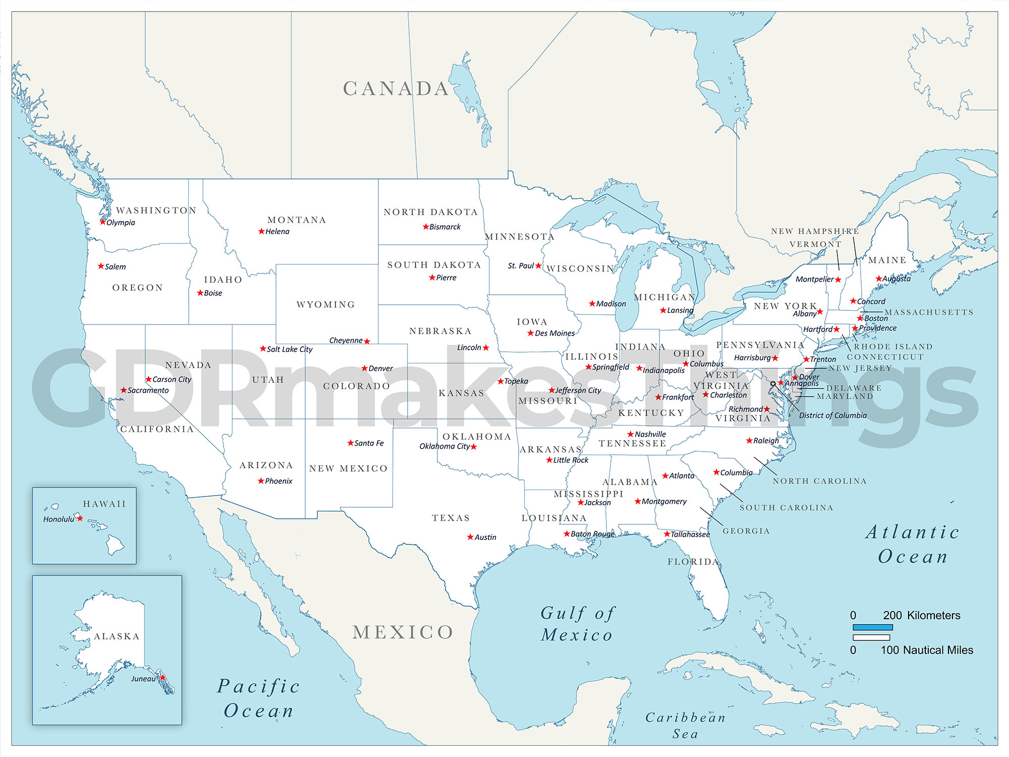 Usa Map With Cities And Rivers Il Fullxfull.3937002513 Rw62