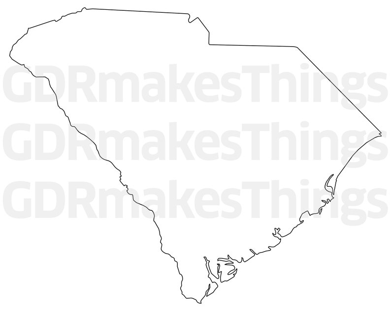 South Carolina Shapes - Instant Digital Download Includes B/W Versions ...