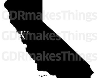 California state shape - Instant Digital Download includes B/W versions, 12 total files: 2 dxf, 2 eps, 2 pdf, 2 svg, 2 png, and 2 jpg files