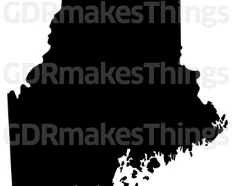 Maine state shape - Instant Digital Download includes B/W versions, 12 total files: 2 dxf, 2 eps, 2 pdf, 2 svg, 2 png, and 2 jpg files