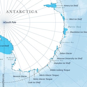 Carte numérique de l'Antarctique à télécharger | Carte haute résolution pour auto-impression image 4