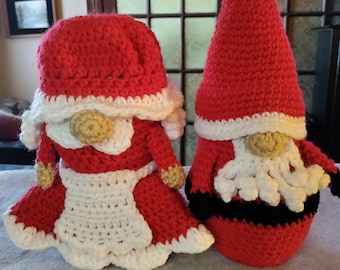 Santa & Mrs. Claus Gnomes Crochet Pattern - Digital Download