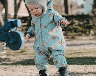 Softshell Outdoor Overall Emmi Size 74-122 (EU), Sewing Pattern & Instructions