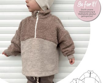 Cozy Troyer Size 74-134 (EU), Sewing pattern & instructions