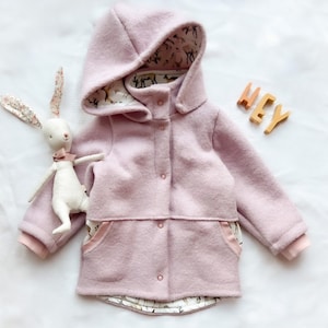 Children&#39;s coat Malin size 86-164, digital sewing pattern, winter coat, boiled wool, fleece, German