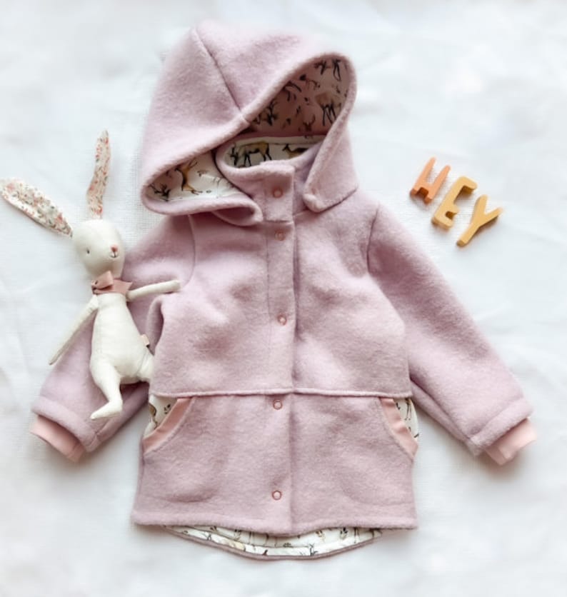 Children's coat Malin size. 86-164, digital sewing pattern, winter coat, wool walk, fleece image 1